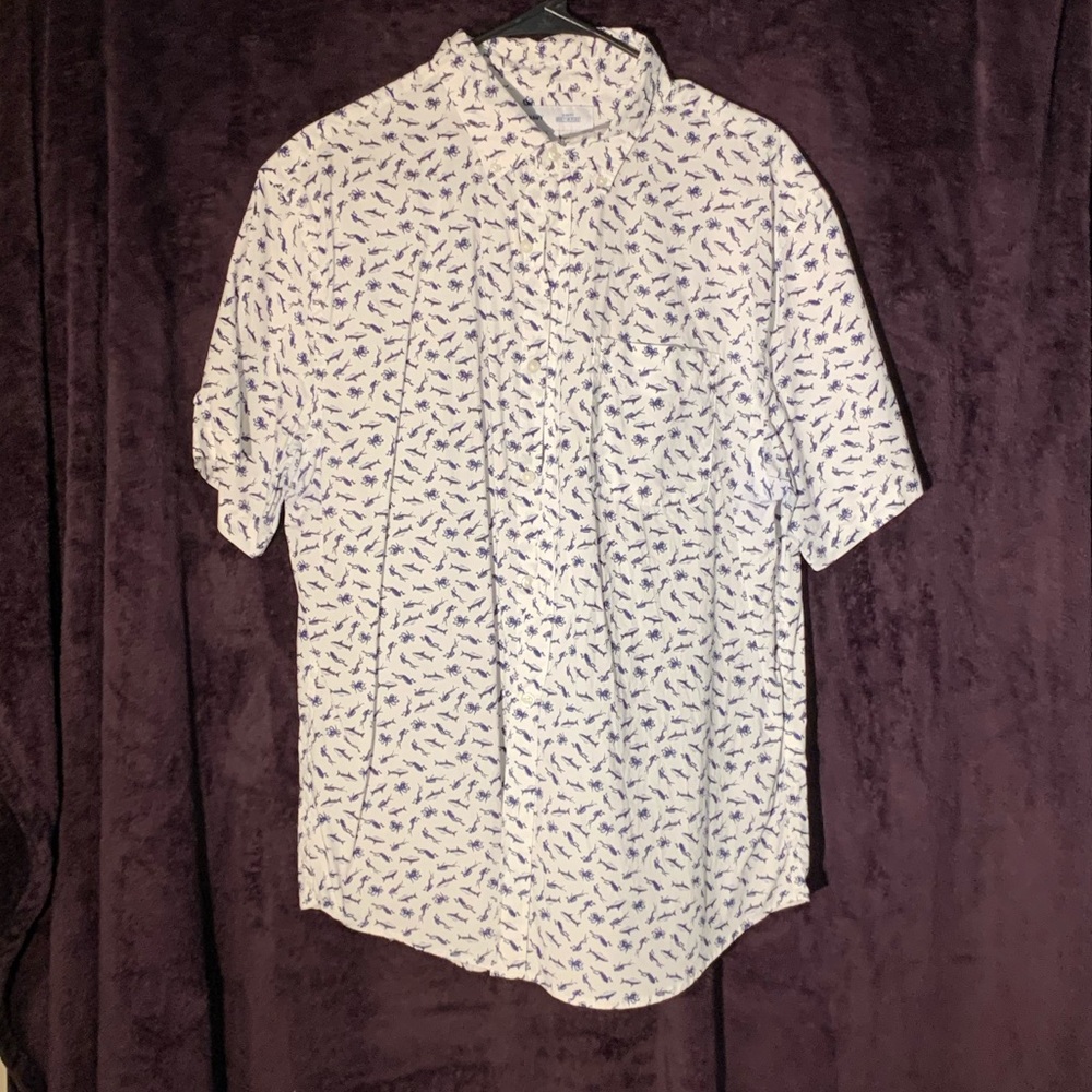 Men’s short sleeve shark & diver print shirt